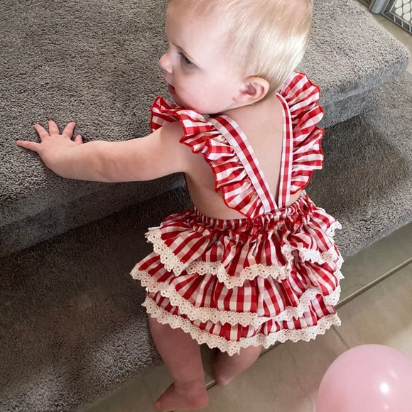 Minnie Mouse First Birthday Romper Minnie Mouse Dress Clothes outfit Jumpsuit - Picture 3 of 7